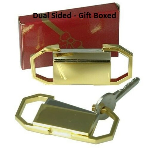 Key Chain Other - Key ring Gold Plate center Push NWT Gift Boxed